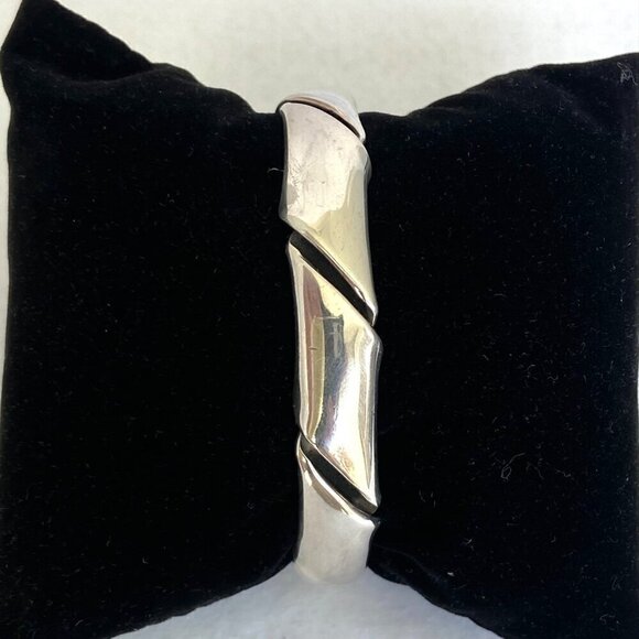 Sterling Silver 925 Heavy Chunky Oval Twisted Cuff Bracelet Sz 6.5" 33g - Picture 13 of 16